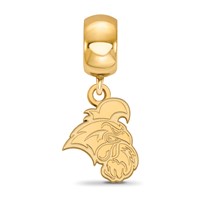 Sterling Silver Gold-plated LogoArt Coastal Carolina University Chanticleer Small Dangle Bead Charm view 3