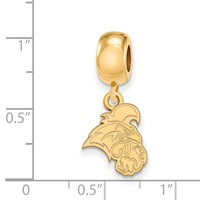 Sterling Silver Gold-plated LogoArt Coastal Carolina University Chanticleer Small Dangle Bead Charm view 2