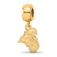 Sterling Silver Gold-plated LogoArt Coastal Carolina University Chanticleer Small Dangle Bead Charm view 1