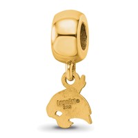 Sterling Silver Gold-plated LogoArt Texas State University Bobcat Extra Small Dangle Bead Charm view 5