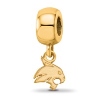 Sterling Silver Gold-plated LogoArt Texas State University Bobcat Extra Small Dangle Bead Charm view 1