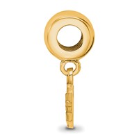 Sterling Silver Gold-plated LogoArt University of South Florida U-s-f Small Dangle Bead Charm view 2