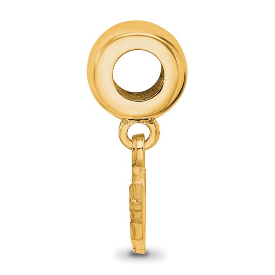 Sterling Silver Gold-plated LogoArt University of South Florida U-S-F Small Dangle Bead Charm