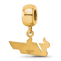 Sterling Silver Gold-plated LogoArt University of South Florida U-s-f Small Dangle Bead Charm view 5
