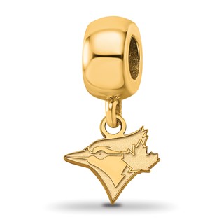 Sterling Silver Gold Plated Major League Baseball LogoArt Toronto Blue Jays Bird Dangle Bead