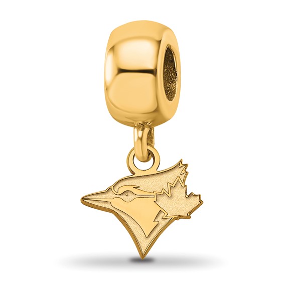 Sterling Silver Gold Plated Major League Baseball LogoArt Toronto Blue Jays Bird Dangle Bead