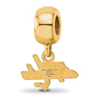 Sterling Silver Gold-plated Nhl LogoArt Washington Capitals Extra Small Dangle Bead Charm view 5