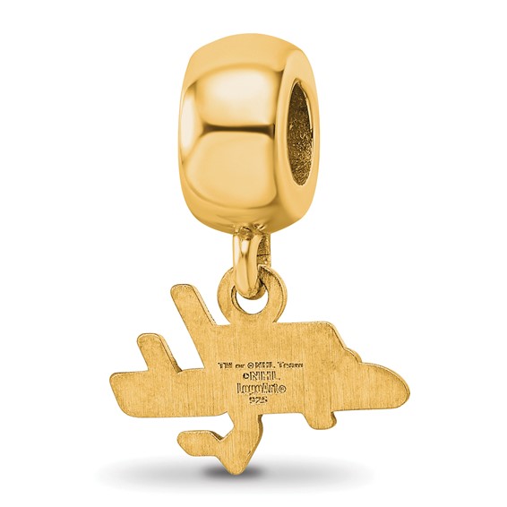 Sterling Silver Gold-plated NHL LogoArt Washington Capitals Extra Small Dangle Bead Charm