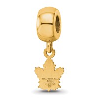 Sterling Silver Gold-plated Nhl LogoArt Toronto Maple Leafs Extra Small Dangle Bead Charm view 5