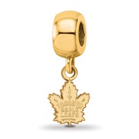 Sterling Silver Gold-plated Nhl LogoArt Toronto Maple Leafs Extra Small Dangle Bead Charm view 1