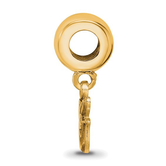 Sterling Silver Gold Plated Major League Baseball LogoArt Baltimore Orioles Extra Small Dangle Bead