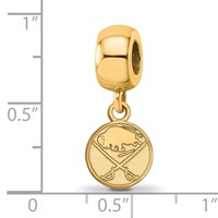 Sterling Silver Gold-plated Nhl LogoArt Buffalo Sabres Extra Small Dangle Bead view 2