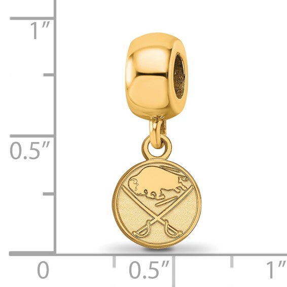 Sterling Silver Gold-plated NHL LogoArt Buffalo Sabres Extra Small Dangle Bead
