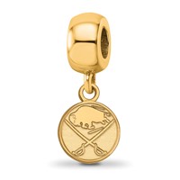 Sterling Silver Gold-plated Nhl LogoArt Buffalo Sabres Extra Small Dangle Bead view 1
