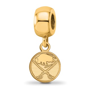 Sterling Silver Gold-plated NHL LogoArt Buffalo Sabres Extra Small Dangle Bead