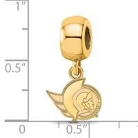 Sterling Silver Gold-plated Nhl LogoArt Ottawa Senators Extra Small Dangle Bead Charm view 2
