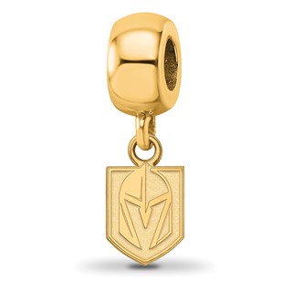 Sterling Silver Gold-plated NHL LogoArt NHL Vegas Golden Knights Extra Small Dangle Bead Charm