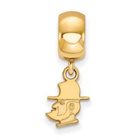 Sterling Silver Gold-plated LogoArt Appalachian State University Mountaineer Extra Small Dangle Bead Charm view 3