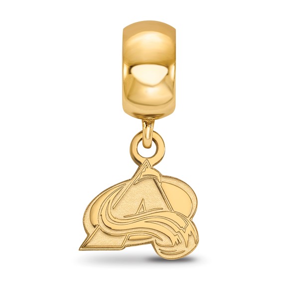 Sterling Silver Gold-plated NHL LogoArt Colorado Avalanche Letter A Extra Small Dangle Bead