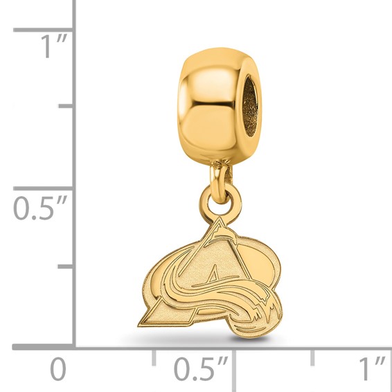 Sterling Silver Gold-plated NHL LogoArt Colorado Avalanche Letter A Extra Small Dangle Bead