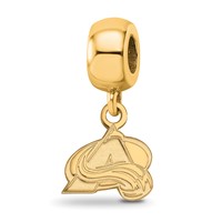 Sterling Silver Gold-plated Nhl LogoArt Colorado Avalanche Letter a Extra Small Dangle Bead view 1
