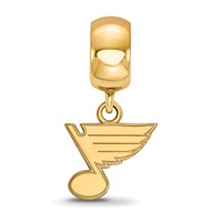 Sterling Silver Gold-plated Nhl LogoArt St. Louis Blues Extra Small Dangle Bead Charm view 3