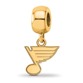 Sterling Silver Gold-plated NHL LogoArt St. Louis Blues Extra Small Dangle Bead Charm