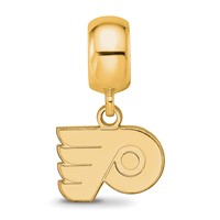 Sterling Silver Gold-plated Nhl LogoArt Philadelphia Flyers Extra Small Dangle Bead Charm view 4