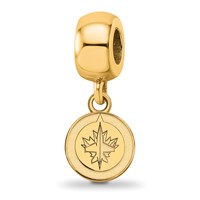 Sterling Silver Gold-plated Nhl LogoArt Winnipeg Jets Extra Small Dangle Bead Charm view 1