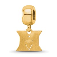 Sterling Silver Gold-plated LogoArt Miami University Ohio Letter M Extra Small Dangle Bead Charm view 5