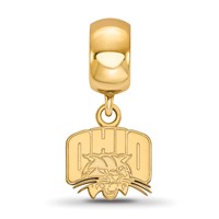 Sterling Silver Gold-plated LogoArt Ohio University Extra Small Dangle Bead Charm view 3