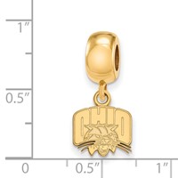 Sterling Silver Gold-plated LogoArt Ohio University Extra Small Dangle Bead Charm view 2
