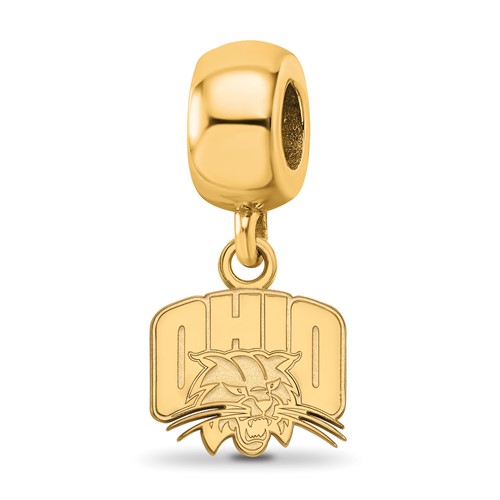 Sterling Silver Gold-plated LogoArt Ohio University Extra Small Dangle Bead Charm