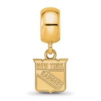 Sterling Silver Gold-plated Nhl LogoArt New York Rangers Extra Small Dangle Bead Charm view 4