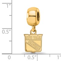 Sterling Silver Gold-plated Nhl LogoArt New York Rangers Extra Small Dangle Bead Charm view 3