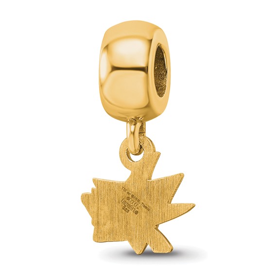 Sterling Silver Gold-plated NHL LogoArt San Jose Sharks Extra Small Dangle Bead Charm