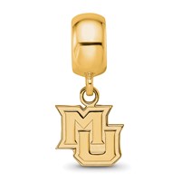 Sterling Silver Gold-plated LogoArt Marquette University M-u Extra Small Dangle Bead Charm view 4