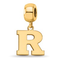 Sterling Silver Gold-plated LogoArt Rutgers University Letter R Small Dangle Bead Charm view 1