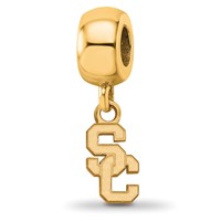 Sterling Silver Gold-plated LogoArt University of Southern California S-c Extra Small Dangle Bead Charm view 1