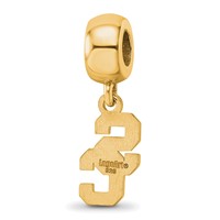 Sterling Silver Gold-plated LogoArt University of Southern California S-c Small Dangle Bead Charm view 5