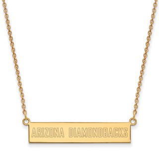 Sterling Silver Gold Plated Major League Baseball LogoArt Arizona Diamondbacks Bar Necklace