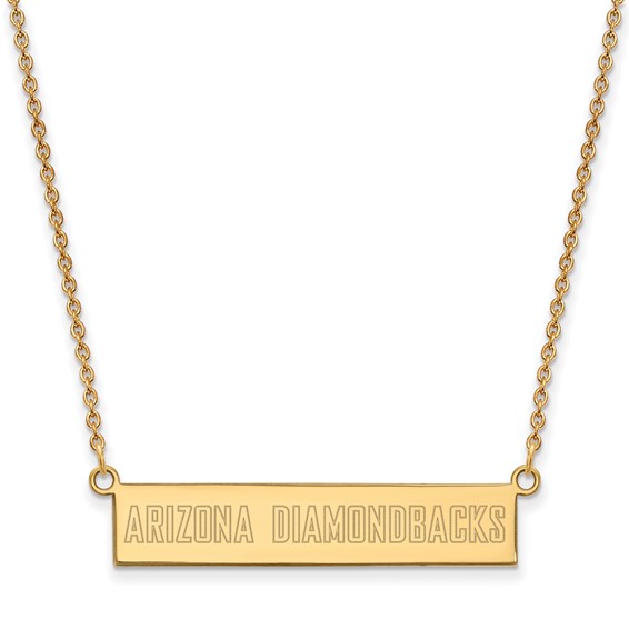 Sterling Silver Gold Plated Major League Baseball LogoArt Arizona Diamondbacks Bar Necklace