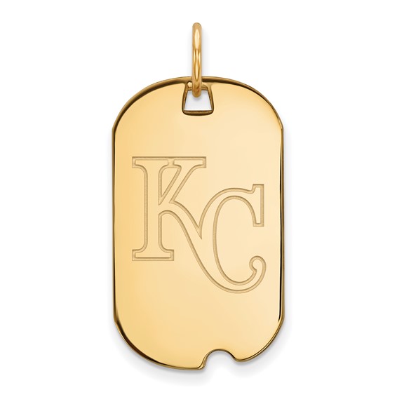 Sterling Silver Gold Plated Major League Baseball LogoArt Kansas City Royals Dog Tag