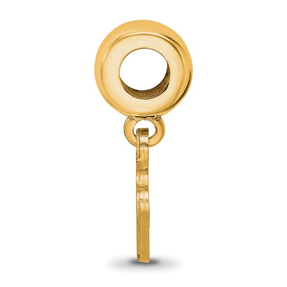 Sterling Silver Gold-plated LogoArt Georgia Southern University Eagle Extra Small Dangle Bead Charm