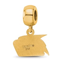 Sterling Silver Gold-plated LogoArt Georgia Southern University Eagle Extra Small Dangle Bead Charm view 5