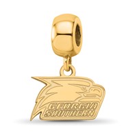 Sterling Silver Gold-plated LogoArt Georgia Southern University Eagle Extra Small Dangle Bead Charm view 1