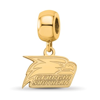 Sterling Silver Gold-plated LogoArt Georgia Southern University Eagle Extra Small Dangle Bead Charm