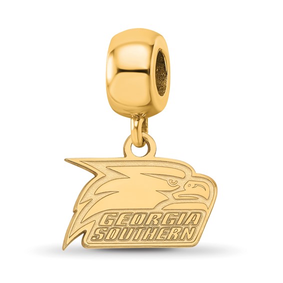 Sterling Silver Gold-plated LogoArt Georgia Southern University Eagle Extra Small Dangle Bead Charm