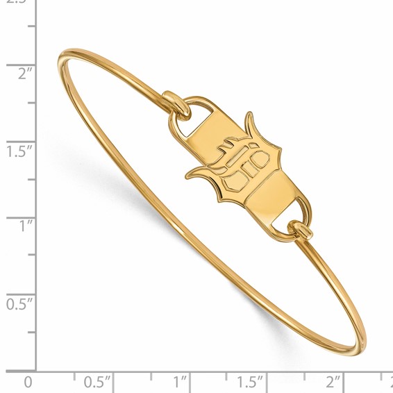 Sterling Silver Gold Plated Major League Baseball LogoArt Detroit Tigers Wire Bangle