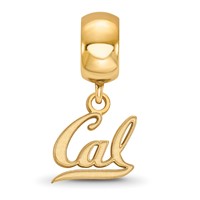 Sterling Silver Gold-plated LogoArt University of California Berkeley Extra Small Dangle Bead Charm view 3